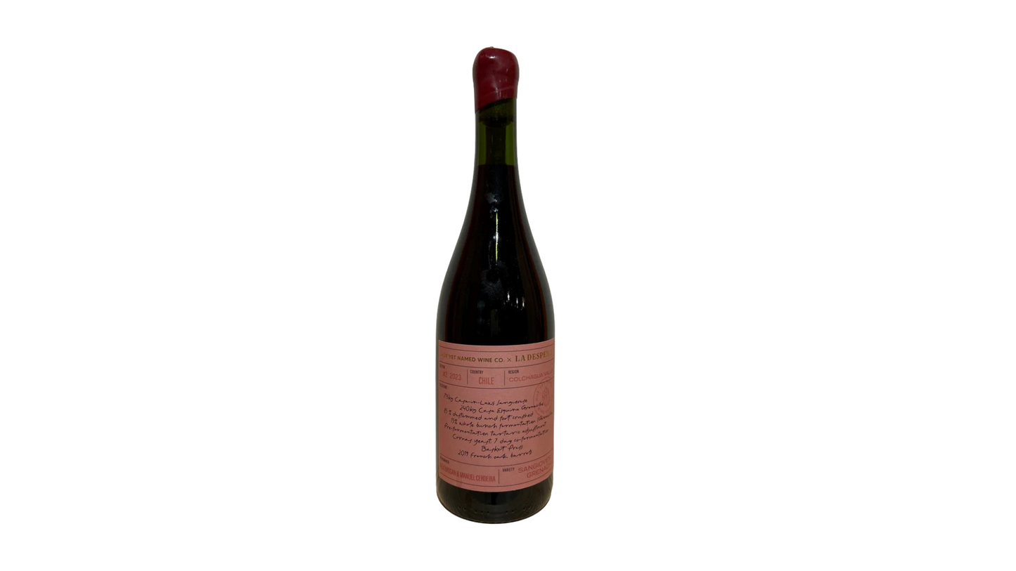 Chile: Not Yet Named Wine Company & La Despensa, Sangiovese-Grenache 2023, Colchagua (Organic)